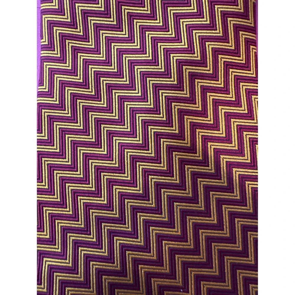 Lee Allison Mens 100 % Silk Tie‎ Burgundy Gold Purple Zigzag Retro Ivy League